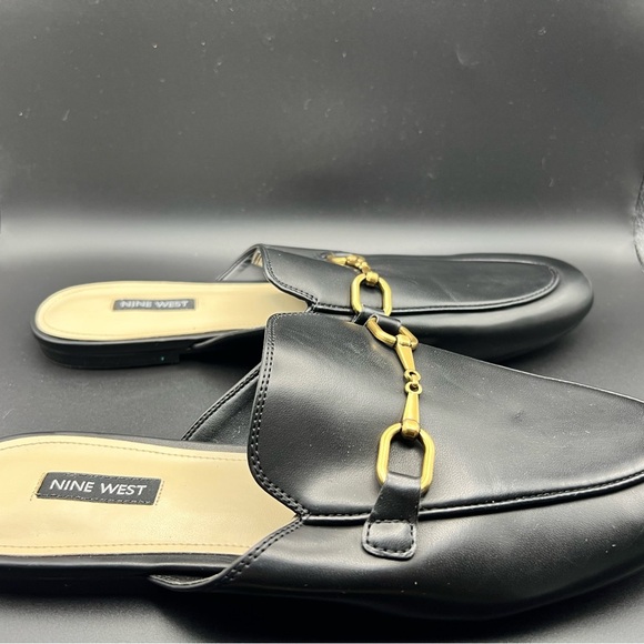 Nine West Black Mules with Gold Accent - Picture 4 of 6